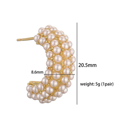 Gold Pearl Stud Earrings – Timeless Elegance