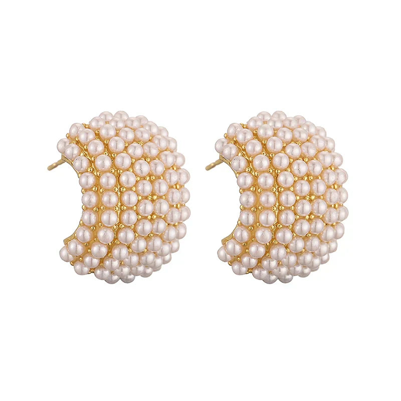 Gold Pearl Stud Earrings – Timeless Elegance