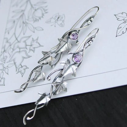 Antique Leaf Crystal Earrings – Enchanting