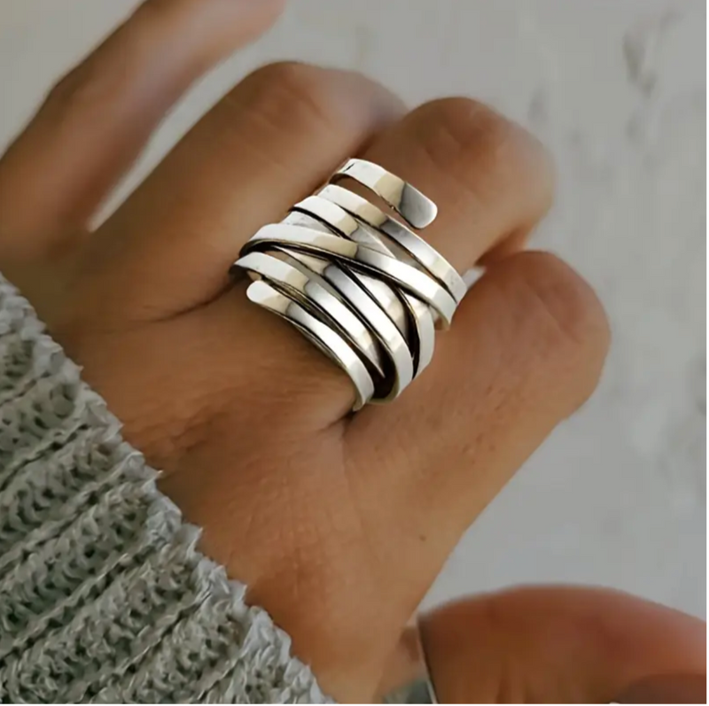 Silver Thick Layer Ring – Timeless