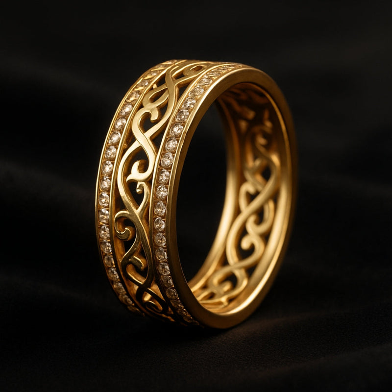 Gold Crystal Accent Ring – Timeless Elegance