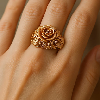 Gold Crystal Flower Ring – Timeless Elegance