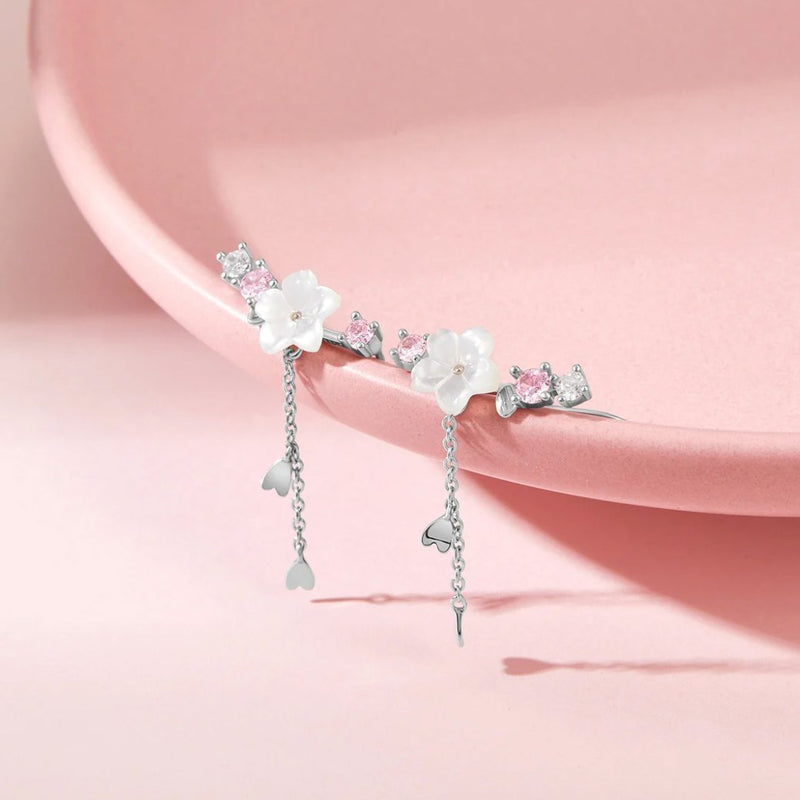 Rose Gold Cherry Blossom Earrings – Exquisite