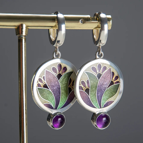 Purple Crystal Drop Earrings – Exquisite