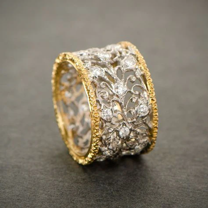 Gold Zirconia Ivy Ring – Timeless Elegance