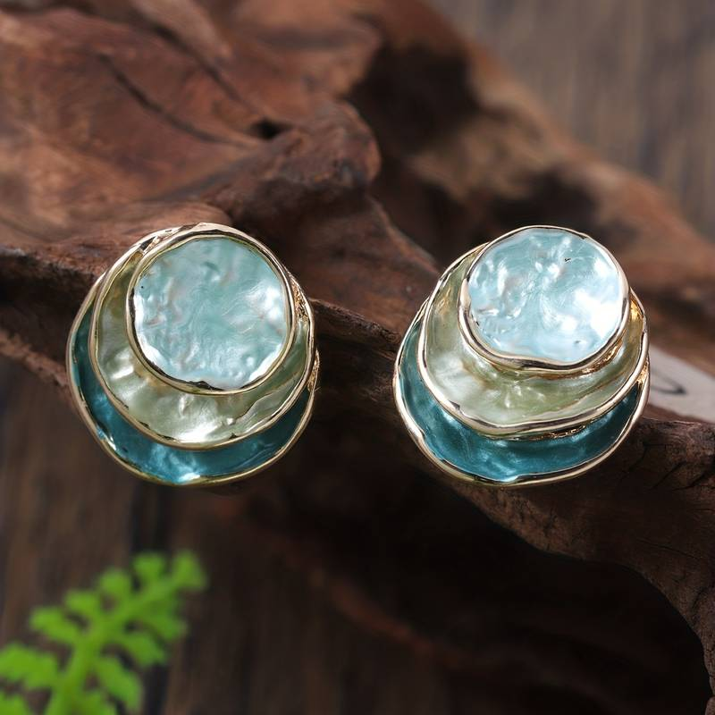 Antique Gold Multi-Layered Earrings – Exquisite