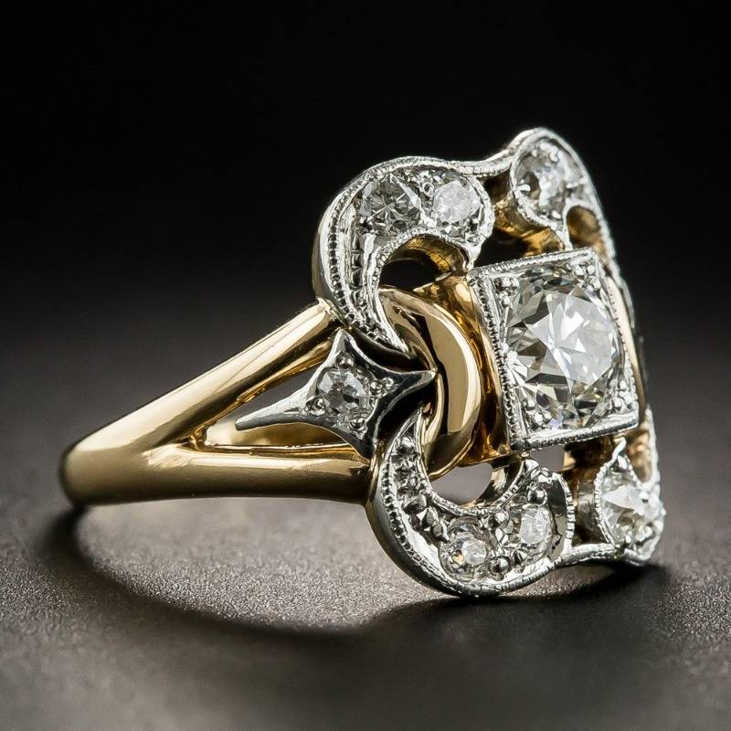 Gold Zirconia Vintage Ring – Timeless