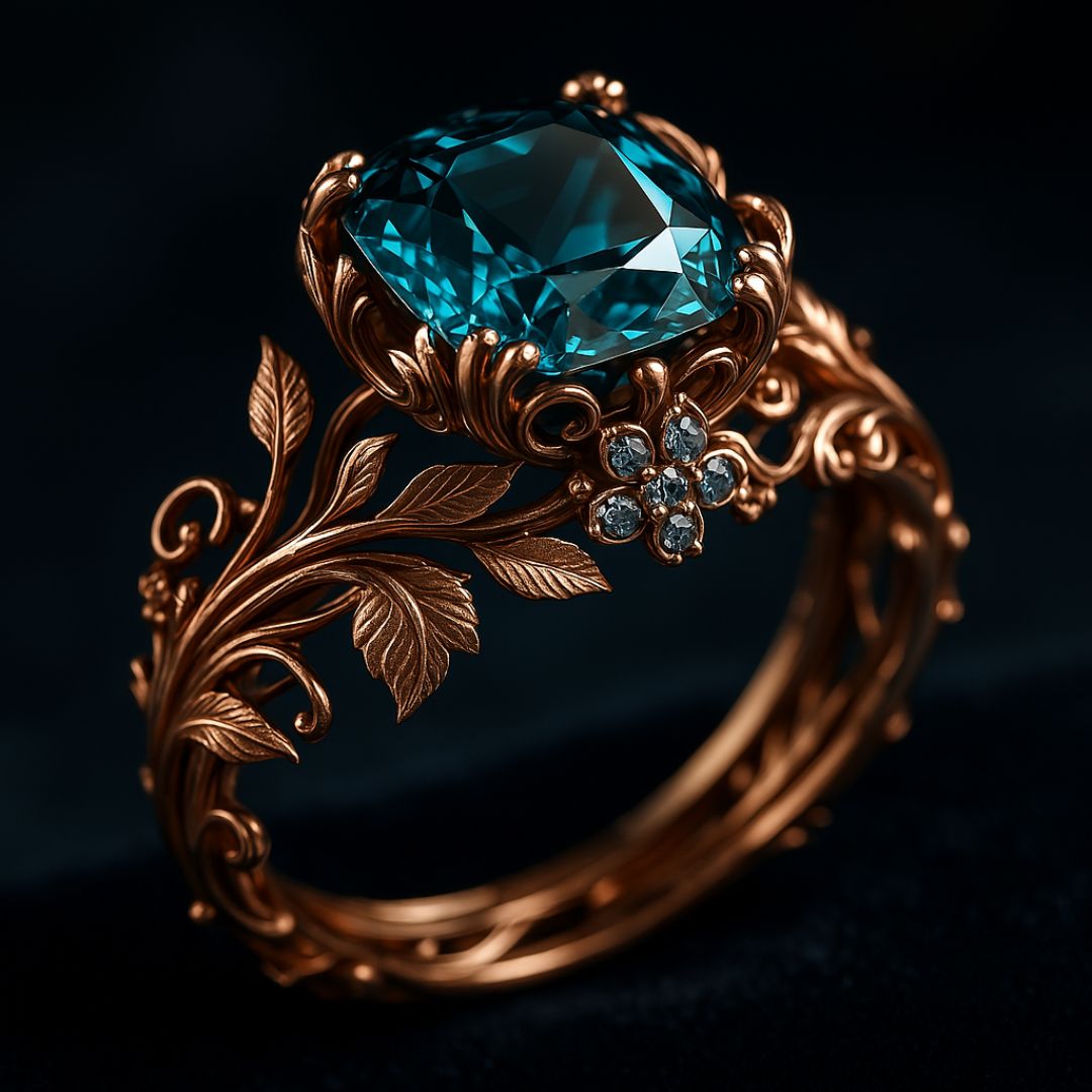 Green Crystal Vintage Ring – Timeless Elegance