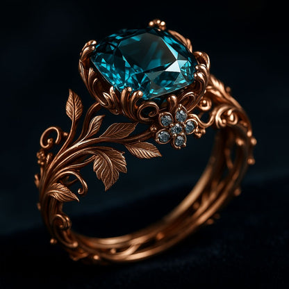 Green Crystal Vintage Ring – Timeless Elegance