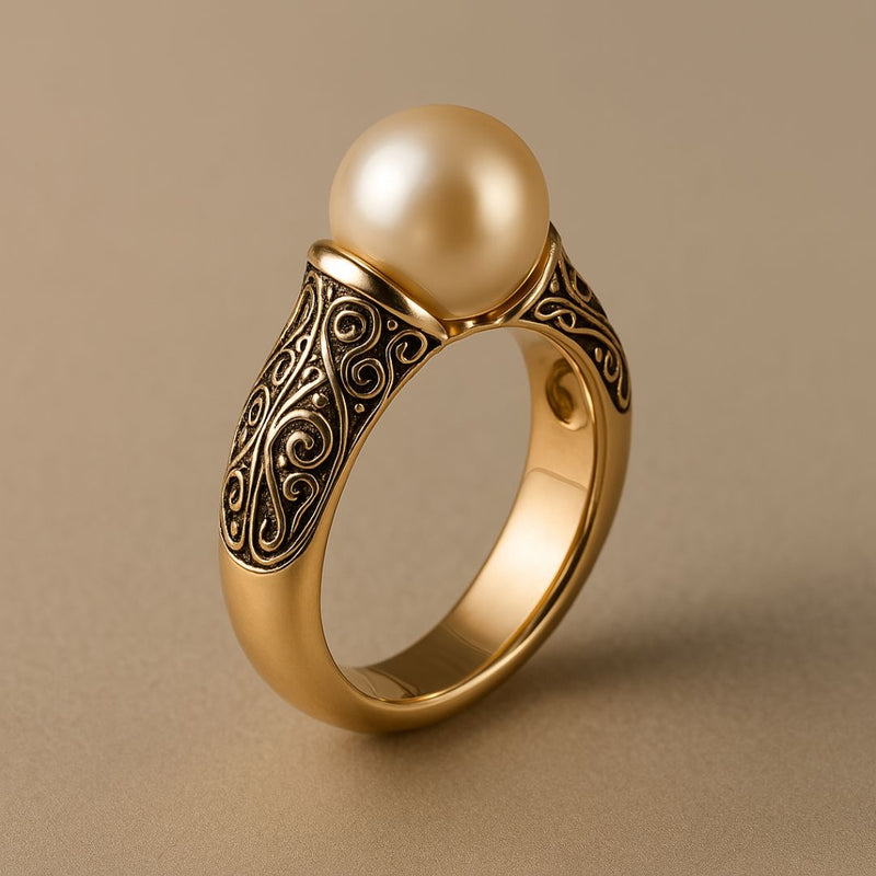 Gold Pearl Ring – Timeless Elegance