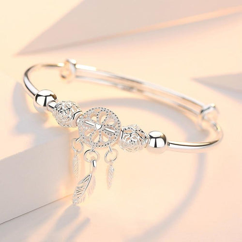 Silver Crystal Dreamcatcher Bracelet – Enchanting