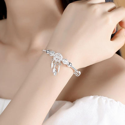 Silver Crystal Dreamcatcher Bracelet – Enchanting