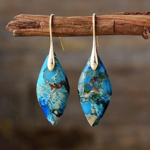 Natural Stone Teardrop Earrings – Exquisite